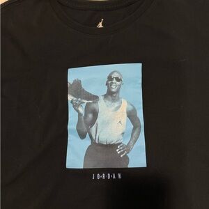 Jordan Black Tee with Blue Photo Graphic